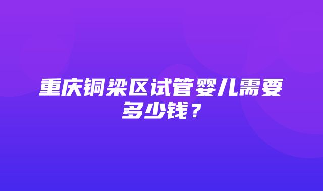 重庆铜梁区试管婴儿需要多少钱？