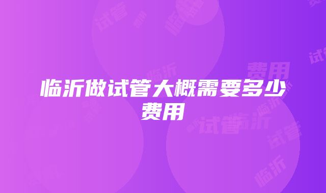 临沂做试管大概需要多少费用