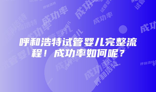 呼和浩特试管婴儿完整流程！成功率如何呢？