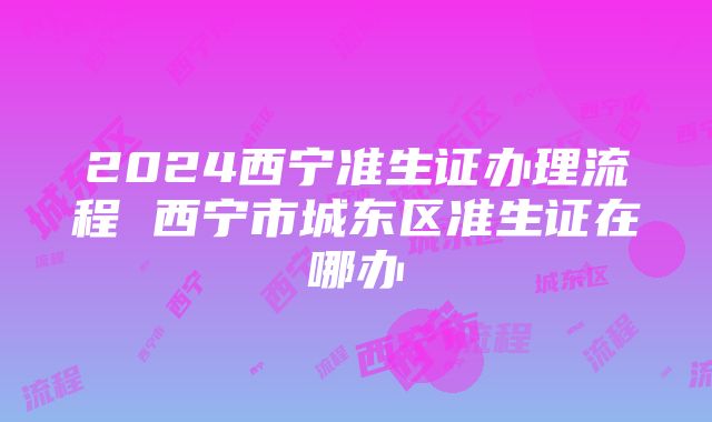 2024西宁准生证办理流程 西宁市城东区准生证在哪办