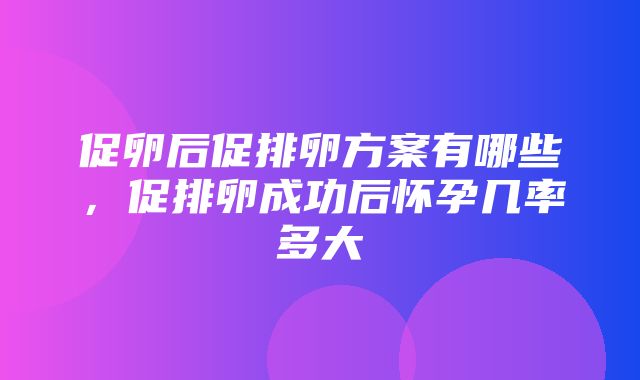 促卵后促排卵方案有哪些，促排卵成功后怀孕几率多大