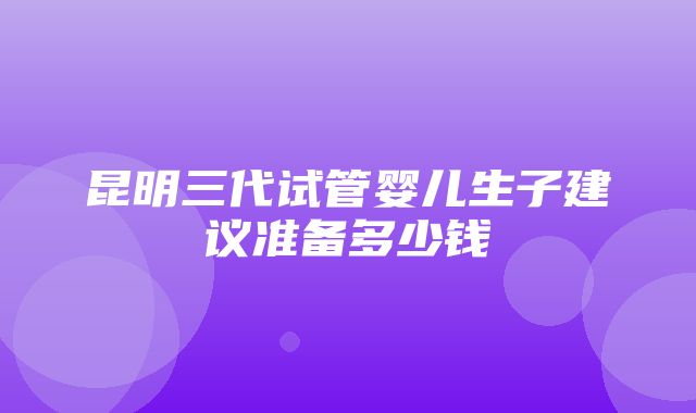 昆明三代试管婴儿生子建议准备多少钱