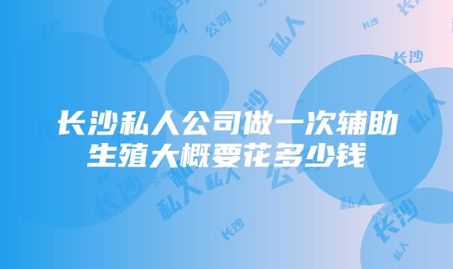 长沙私人公司做一次辅助生殖大概要花多少钱