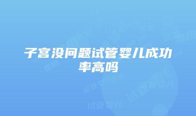 子宫没问题试管婴儿成功率高吗