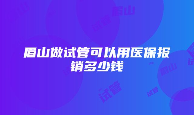 眉山做试管可以用医保报销多少钱