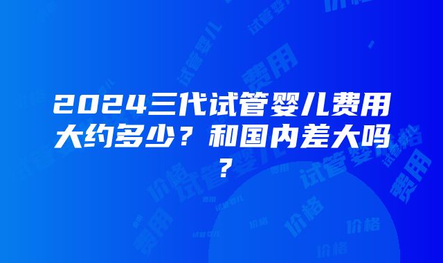 2024三代试管婴儿费用大约多少？和国内差大吗？