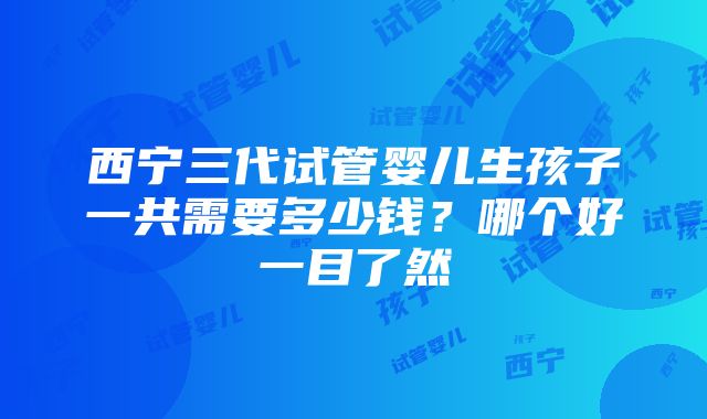 西宁三代试管婴儿生孩子一共需要多少钱？哪个好一目了然