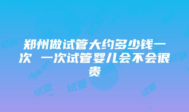 郑州做试管大约多少钱一次 一次试管婴儿会不会很贵