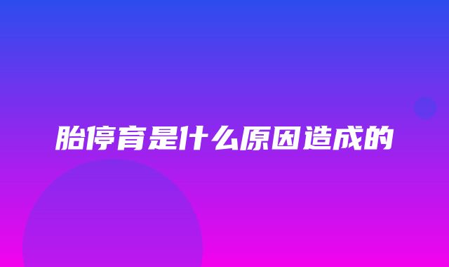 胎停育是什么原因造成的