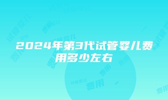 2024年第3代试管婴儿费用多少左右