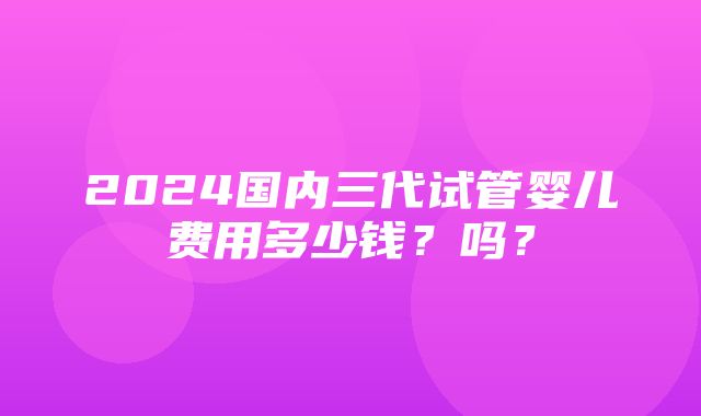 2024国内三代试管婴儿费用多少钱？吗？