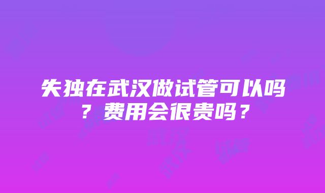 失独在武汉做试管可以吗？费用会很贵吗？