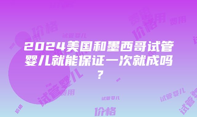 2024美国和墨西哥试管婴儿就能保证一次就成吗？