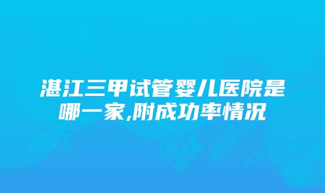 湛江三甲试管婴儿医院是哪一家,附成功率情况