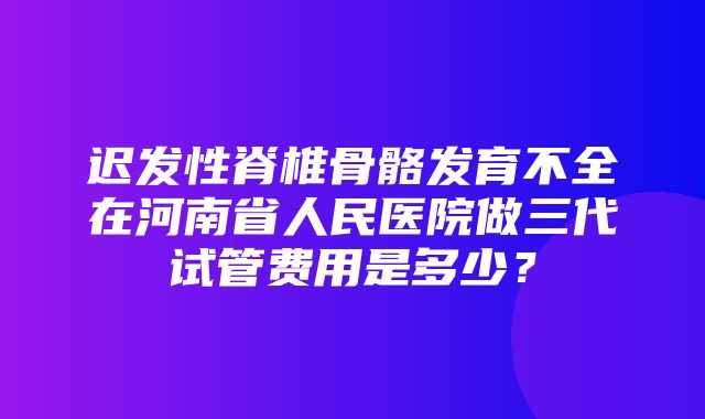 迟发性脊椎骨骼发育不全在河南省人民医院做三代试管费用是多少？