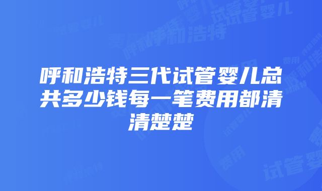 呼和浩特三代试管婴儿总共多少钱每一笔费用都清清楚楚