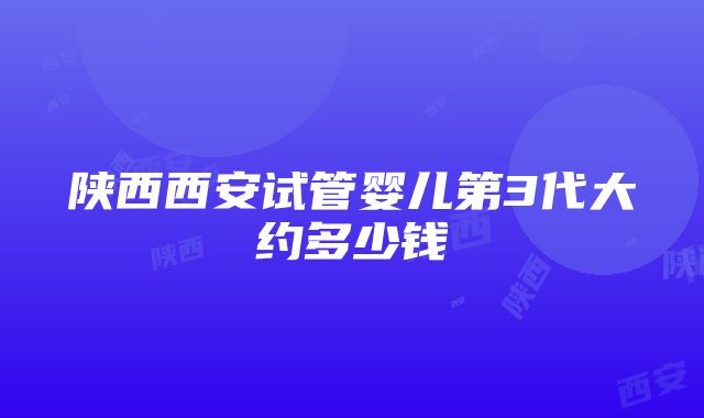 陕西西安试管婴儿第3代大约多少钱