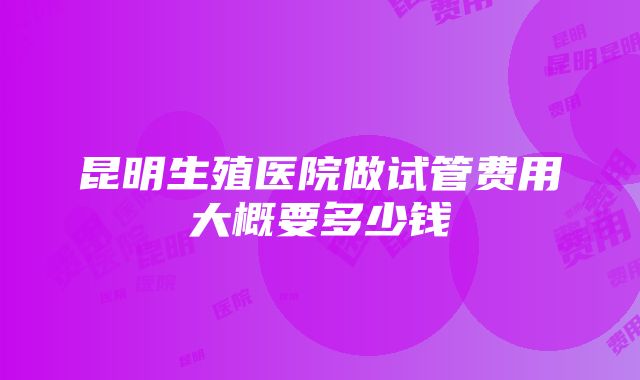 昆明生殖医院做试管费用大概要多少钱