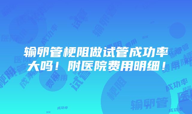 输卵管梗阻做试管成功率大吗！附医院费用明细！