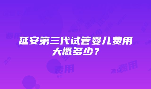 延安第三代试管婴儿费用大概多少？