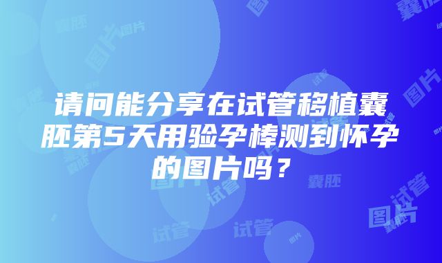 请问能分享在试管移植囊胚第5天用验孕棒测到怀孕的图片吗？