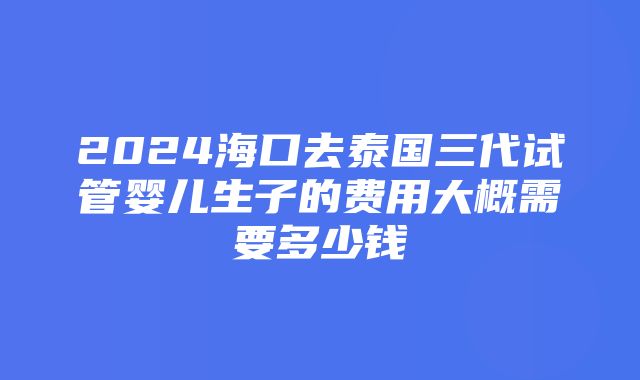 2024海口去泰国三代试管婴儿生子的费用大概需要多少钱