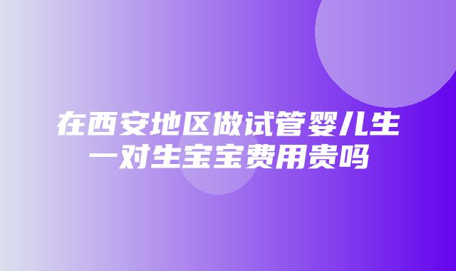 在西安地区做试管婴儿生一对生宝宝费用贵吗