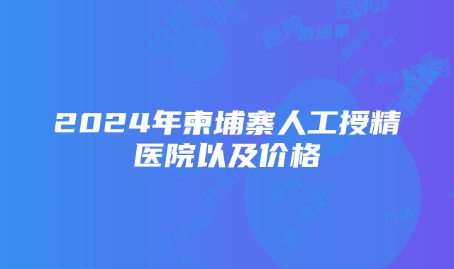 2024年柬埔寨人工授精医院以及价格