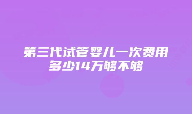 第三代试管婴儿一次费用多少14万够不够