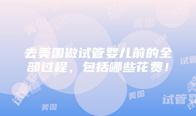 去美国做试管婴儿前的全部过程，包括哪些花费！