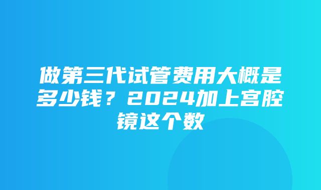 做第三代试管费用大概是多少钱？2024加上宫腔镜这个数