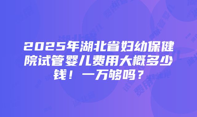 2025年湖北省妇幼保健院试管婴儿费用大概多少钱！一万够吗？