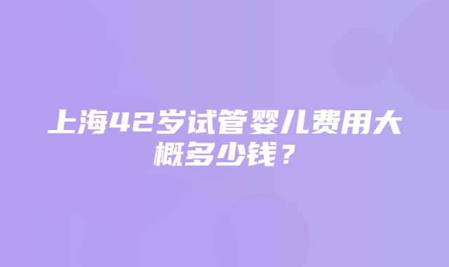 上海42岁试管婴儿费用大概多少钱？