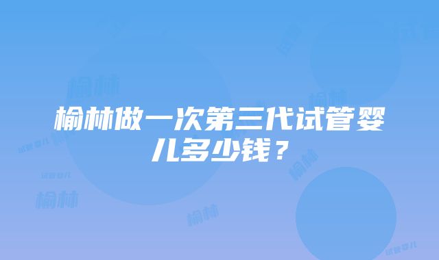 榆林做一次第三代试管婴儿多少钱？