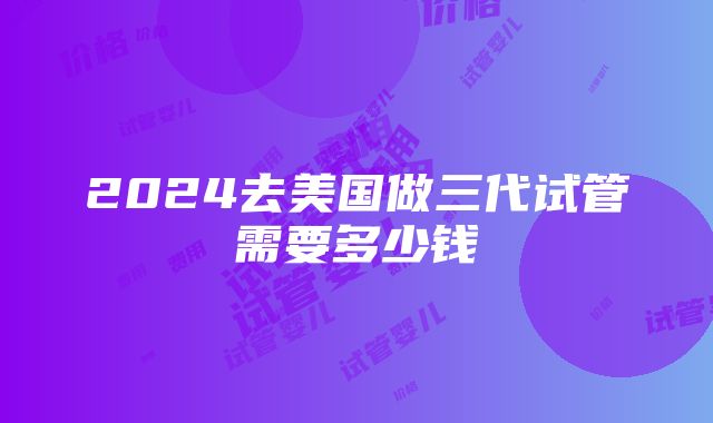 2024去美国做三代试管需要多少钱