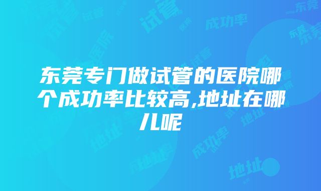 东莞专门做试管的医院哪个成功率比较高,地址在哪儿呢