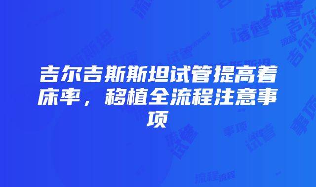 吉尔吉斯斯坦试管提高着床率，移植全流程注意事项