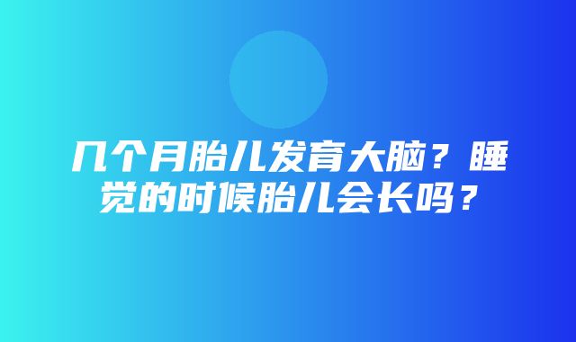 几个月胎儿发育大脑？睡觉的时候胎儿会长吗？