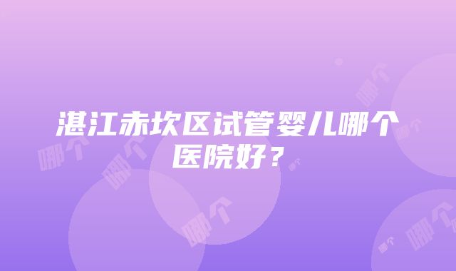 湛江赤坎区试管婴儿哪个医院好？