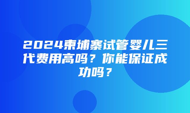 2024柬埔寨试管婴儿三代费用高吗？你能保证成功吗？