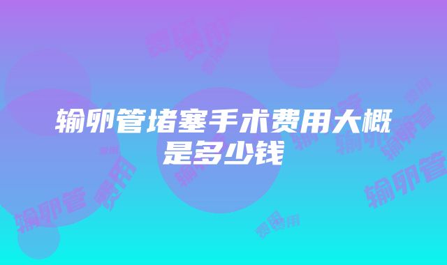 输卵管堵塞手术费用大概是多少钱