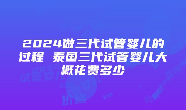 2024做三代试管婴儿的过程 泰国三代试管婴儿大概花费多少