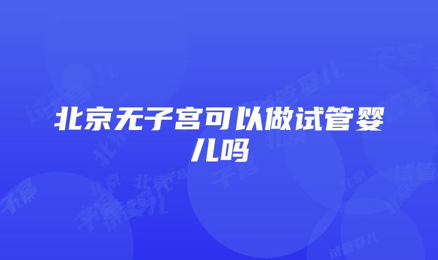 北京无子宫可以做试管婴儿吗