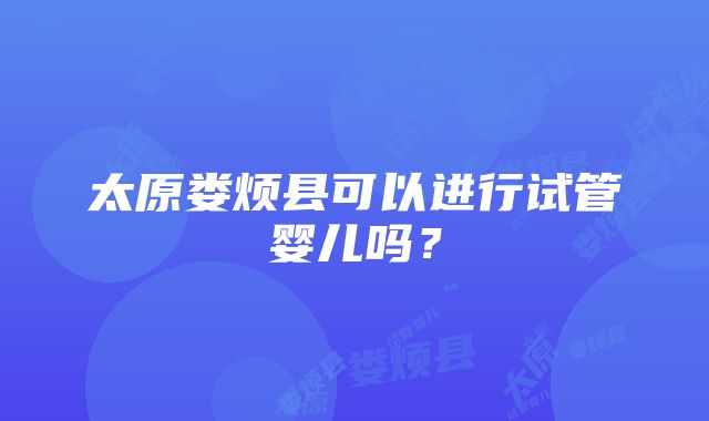 太原娄烦县可以进行试管婴儿吗？