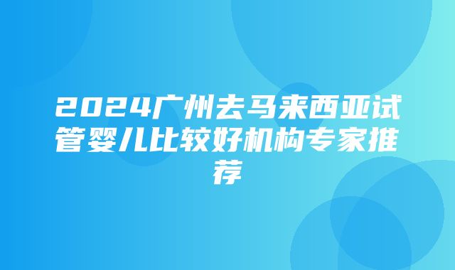 2024广州去马来西亚试管婴儿比较好机构专家推荐