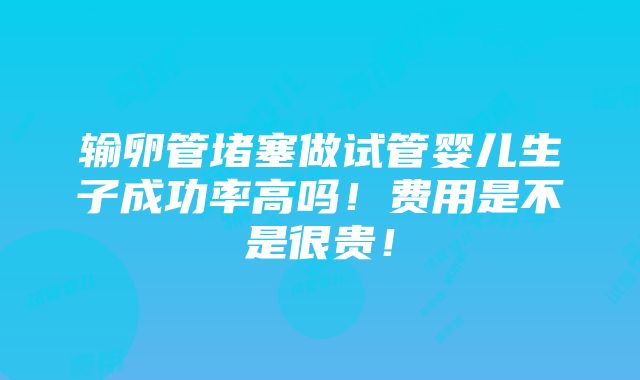 输卵管堵塞做试管婴儿生子成功率高吗！费用是不是很贵！