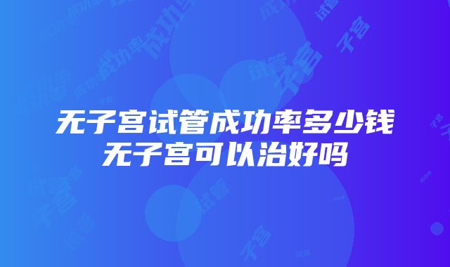 无子宫试管成功率多少钱无子宫可以治好吗