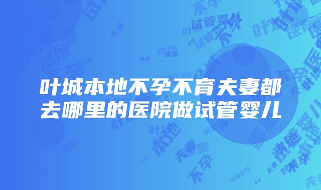 叶城本地不孕不育夫妻都去哪里的医院做试管婴儿