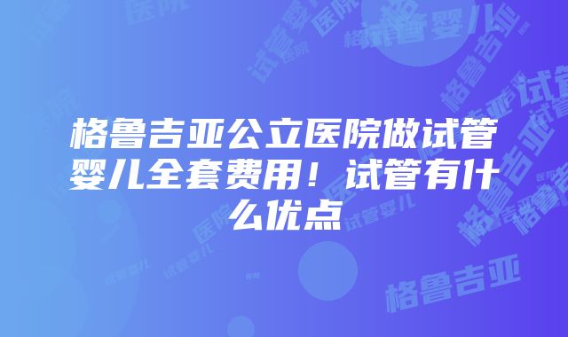 格鲁吉亚公立医院做试管婴儿全套费用！试管有什么优点