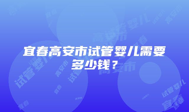 宜春高安市试管婴儿需要多少钱？